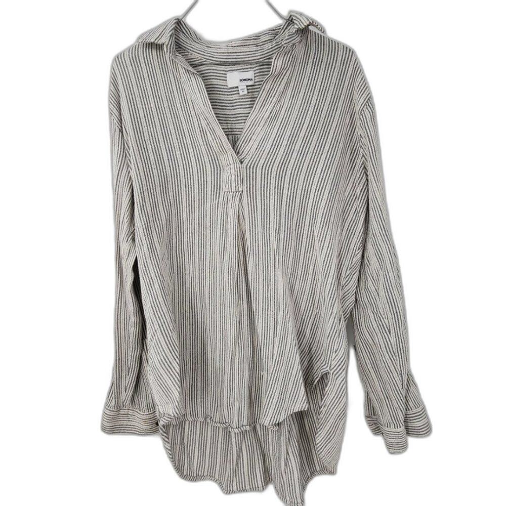 Sonoma Striped Long Sleeve Top - Women's Size Medium